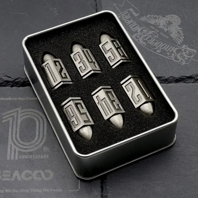 D6 Bullet Metal Dice Set 6 Pcs 6 Lados Para Dnd Dungeons Rpg Warhammer Shadowrun Dice