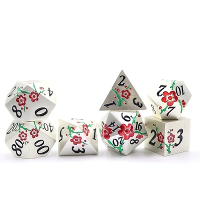 Ligação de zinco Poligonal Prun Blossom Metal Dice Suite Dragão e masmorra DND