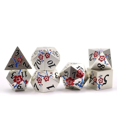 Ligação de zinco Poligonal Prun Blossom Metal Dice Suite Dragão e masmorra DND