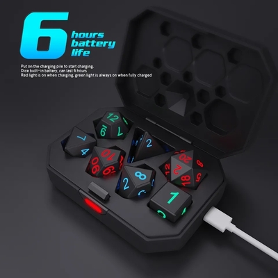 Tabuleiro DND Dado poliédrico Jogo para adultos Truque de magia Pixéis Elétricos Dado LED Brilhante