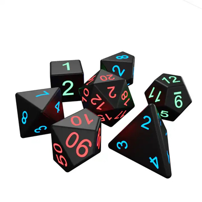 Tabuleiro DND Dado poliédrico Jogo para adultos Truque de magia Pixéis Elétricos Dado LED Brilhante
