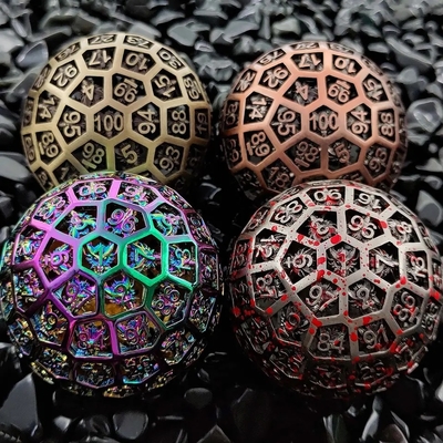 Hollow 100 Metal Dice Coc Correndo Grupo Jogo de Tabuleiro Dnd Gigante Grande