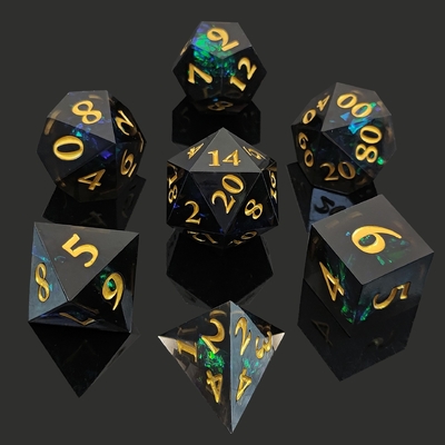 Conjunto de dados DND RPG personalizado de duas cores D6 D20 7 Conjunto de poliedros de molde