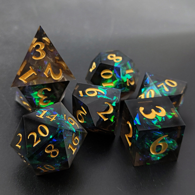 Conjunto de dados DND RPG personalizado de duas cores D6 D20 7 Conjunto de poliedros de molde