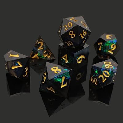 Conjunto de dados DND RPG personalizado de duas cores D6 D20 7 Conjunto de poliedros de molde
