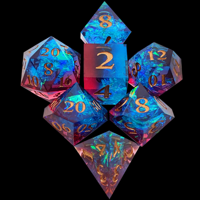 Multi Color Custom Resin Dice DND#RPG Vermelho E Azul Textura lisa
