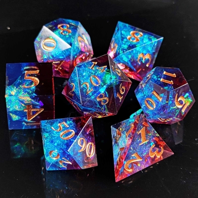 Multi Color Custom Resin Dice DND#RPG Vermelho E Azul Textura lisa