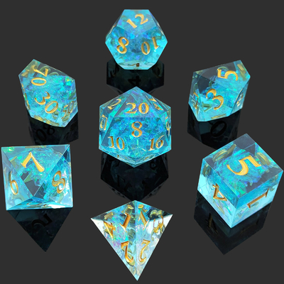 Multi Color Custom Resin Dice DND#RPG Vermelho E Azul Textura lisa