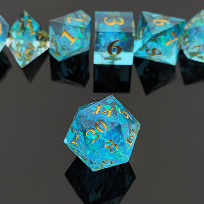 Multi Color Custom Resin Dice DND#RPG Vermelho E Azul Textura lisa