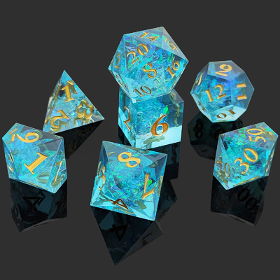 Multi Color Custom Resin Dice DND#RPG Vermelho E Azul Textura lisa