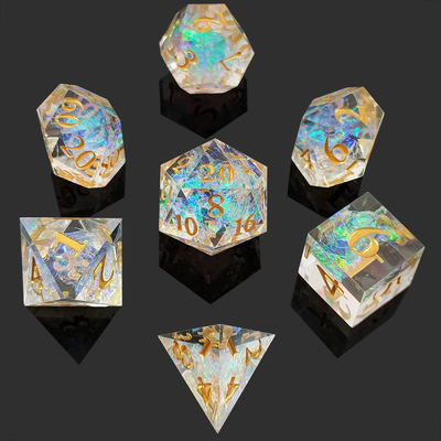 Conjunto de dados de resina afiada Multicolor Dragão e masmorra DND#RPG