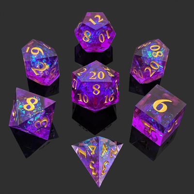 Quadros de Resina Roxa 7PCS DND Dragão e Masmorra Poliedro