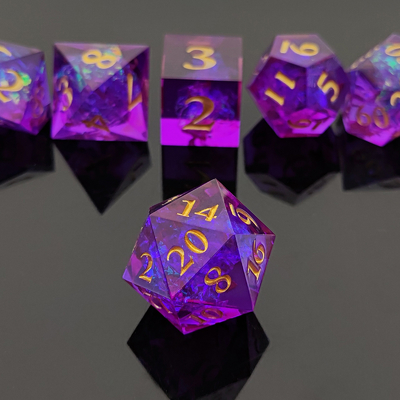 Quadros de Resina Roxa 7PCS DND Dragão e Masmorra Poliedro