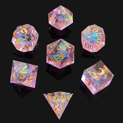 Quadros de Resina Roxa 7PCS DND Dragão e Masmorra Poliedro
