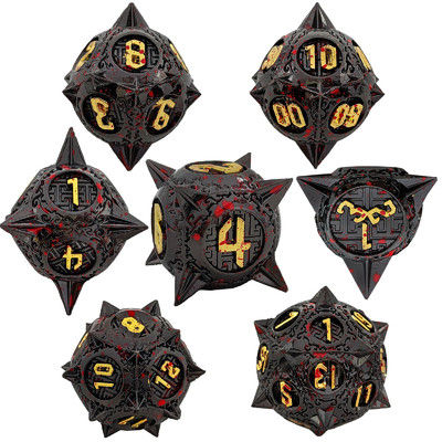 Bloodstarial Meteor Metal Dice Set D8 RPG Dragão e Masmorra