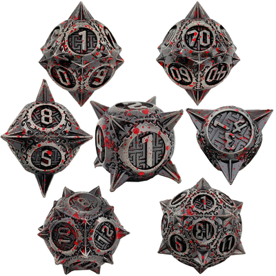 Bloodstarial Meteor Metal Dice Set D8 RPG Dragão e Masmorra