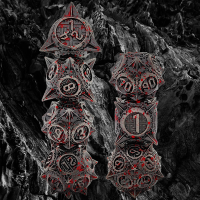 Bloodstarial Meteor Metal Dice Set D8 RPG Dragão e Masmorra
