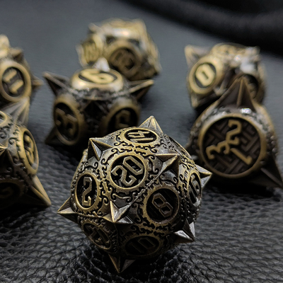 Retro Copper Meteor Hammer Metal Dice Dragon And Dungeon DND RPG D20