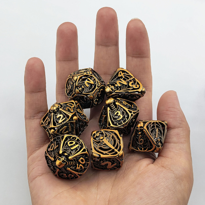 Crânio Metal Set de dados ocos DND Dungeons And Dragons RPG poliédrico