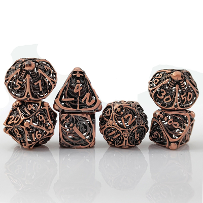 Crânio Metal Set de dados ocos DND Dungeons And Dragons RPG poliédrico