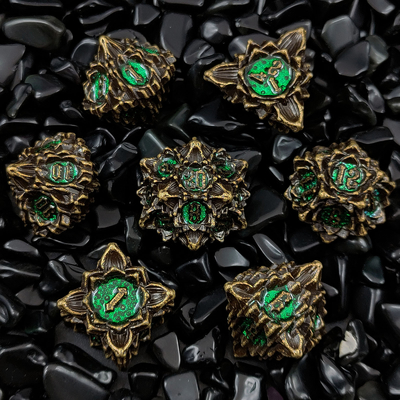 Lotus Metal Dice Set DND Dungeons And Dragons TRPG Jogo de Tabuleiro COC D6