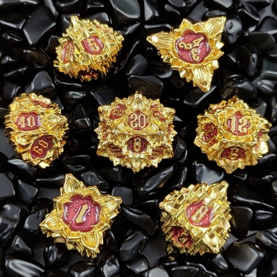 Lotus Metal Dice Set DND Dungeons And Dragons TRPG Jogo de Tabuleiro COC D6