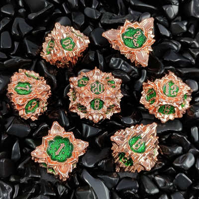 Lotus Metal Dice Set DND Dungeons And Dragons TRPG Jogo de Tabuleiro COC D6