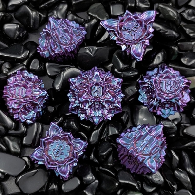 Lotus Metal Dice Set DND Dungeons And Dragons TRPG Jogo de Tabuleiro COC D6