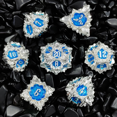 Lotus Metal Dice Set DND Dungeons And Dragons TRPG Jogo de Tabuleiro COC D6