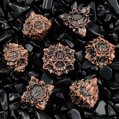 Lotus Metal Dice Set DND Dungeons And Dragons TRPG Jogo de Tabuleiro COC D6