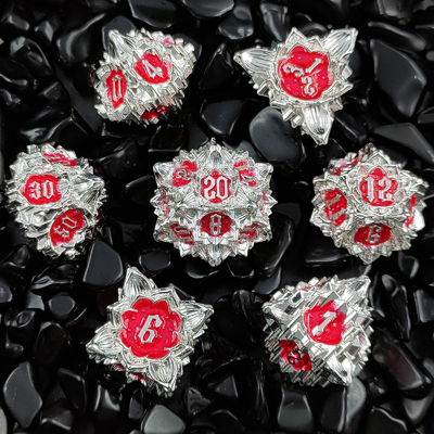Lotus Metal Dice Set DND Dungeons And Dragons TRPG Jogo de Tabuleiro COC D6