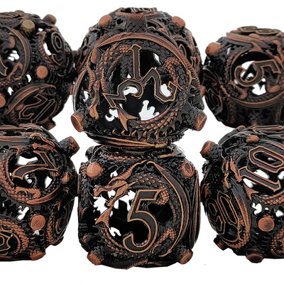 Longkong Circle Metal Dice Set DND Dungeon And Multi -Noodle RPG jogo de xadrez