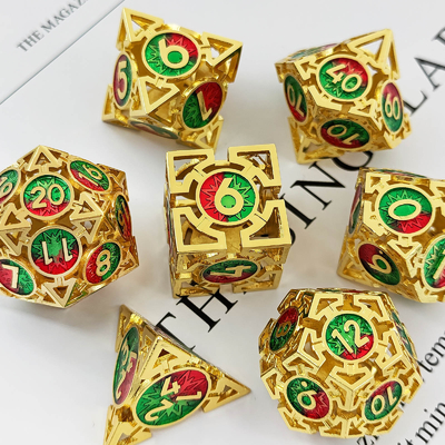 Flecha Caveira de dados de metal Multi-facetado DND Masmorra e Dragão