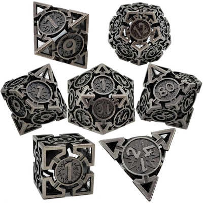 Flecha Caveira de dados de metal Multi-facetado DND Masmorra e Dragão