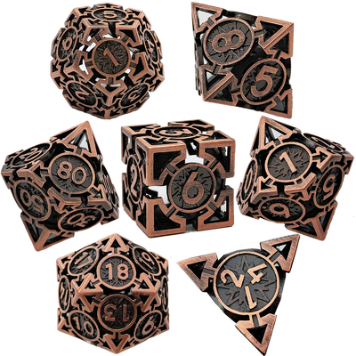 Flecha Caveira de dados de metal Multi-facetado DND Masmorra e Dragão