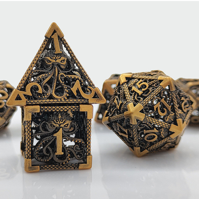 Octopus Hollow Metal Multi Face Dice Set Budemen Dungeon e Dragon DND