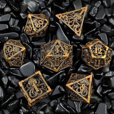 Octopus Hollow Metal Multi Face Dice Set Budemen Dungeon e Dragon DND