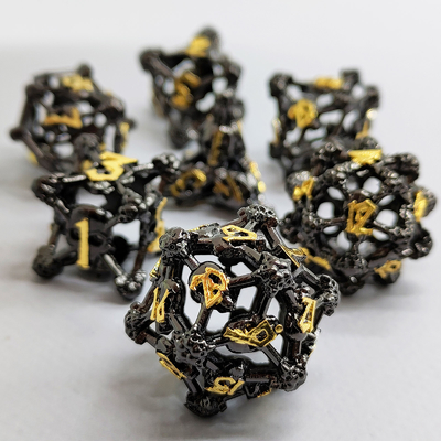 Caveira Oca Multi-Face Metal Dice Set Dungeon And Dragon RPG # DND