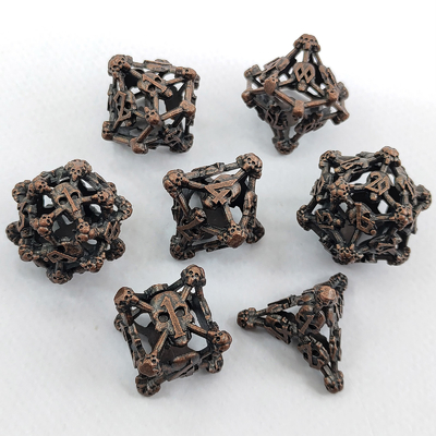 Caveira Oca Multi-Face Metal Dice Set Dungeon And Dragon RPG # DND