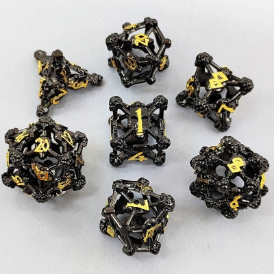 Caveira Oca Multi-Face Metal Dice Set Dungeon And Dragon RPG # DND