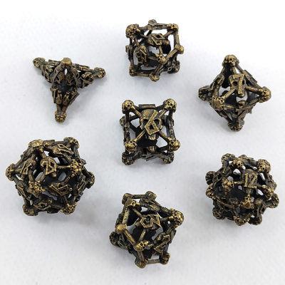 Caveira Oca Multi-Face Metal Dice Set Dungeon And Dragon RPG # DND