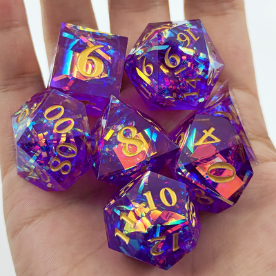 Faixa de cores multifacetada Resina Dado Portão Dungeon e Dragão DND#COC