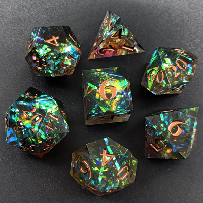 Faixa de cores multifacetada Resina Dado Portão Dungeon e Dragão DND#COC
