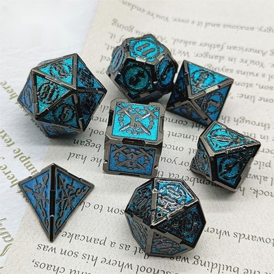 Espada Metal RPG dados mão polida Cruzu Dungeon E DND Long #