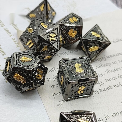 Espada Metal RPG dados mão polida Cruzu Dungeon E DND Long #