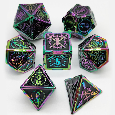 Espada Metal RPG dados mão polida Cruzu Dungeon E DND Long #