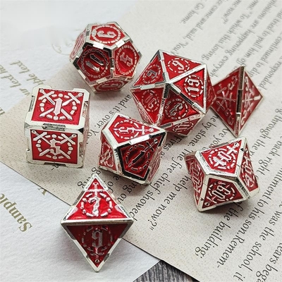 Espada Metal RPG dados mão polida Cruzu Dungeon E DND Long #