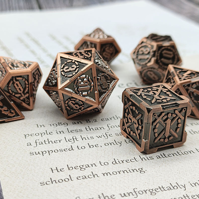 Espada Metal RPG dados mão polida Cruzu Dungeon E DND Long #