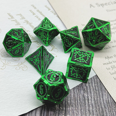 Espada Metal RPG dados mão polida Cruzu Dungeon E DND Long #