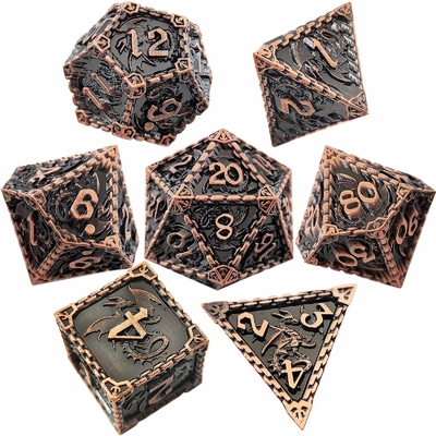 Multifacetado Metal RPG dados Dragão Voador Sólido Dragão Liso DND